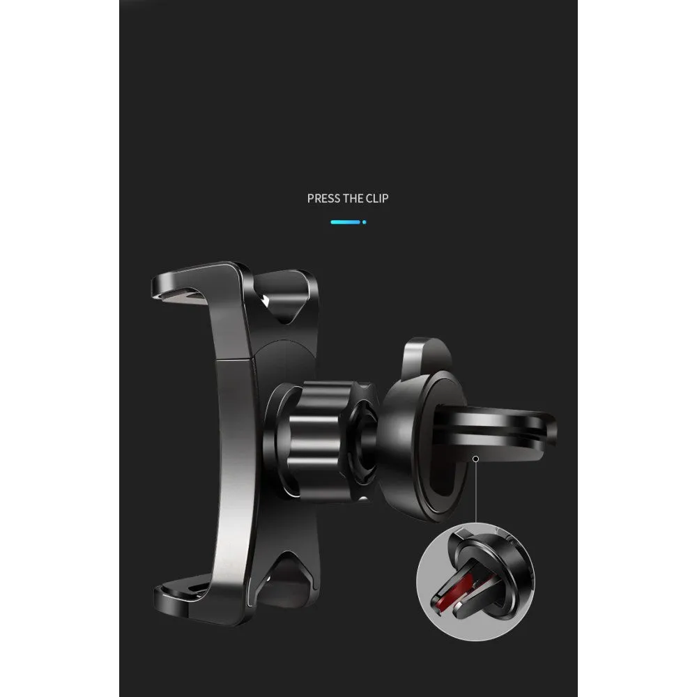 3 in 1 Car GPS Smartphone Holder: Dashboard / Visor Clamp   AC Grid Clip for Sony Xperia Z5-Compact (Sony Suzuran) - Black