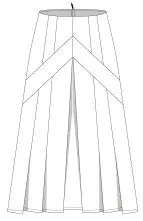 416 / Pleated Skirt w Pointed Yoke