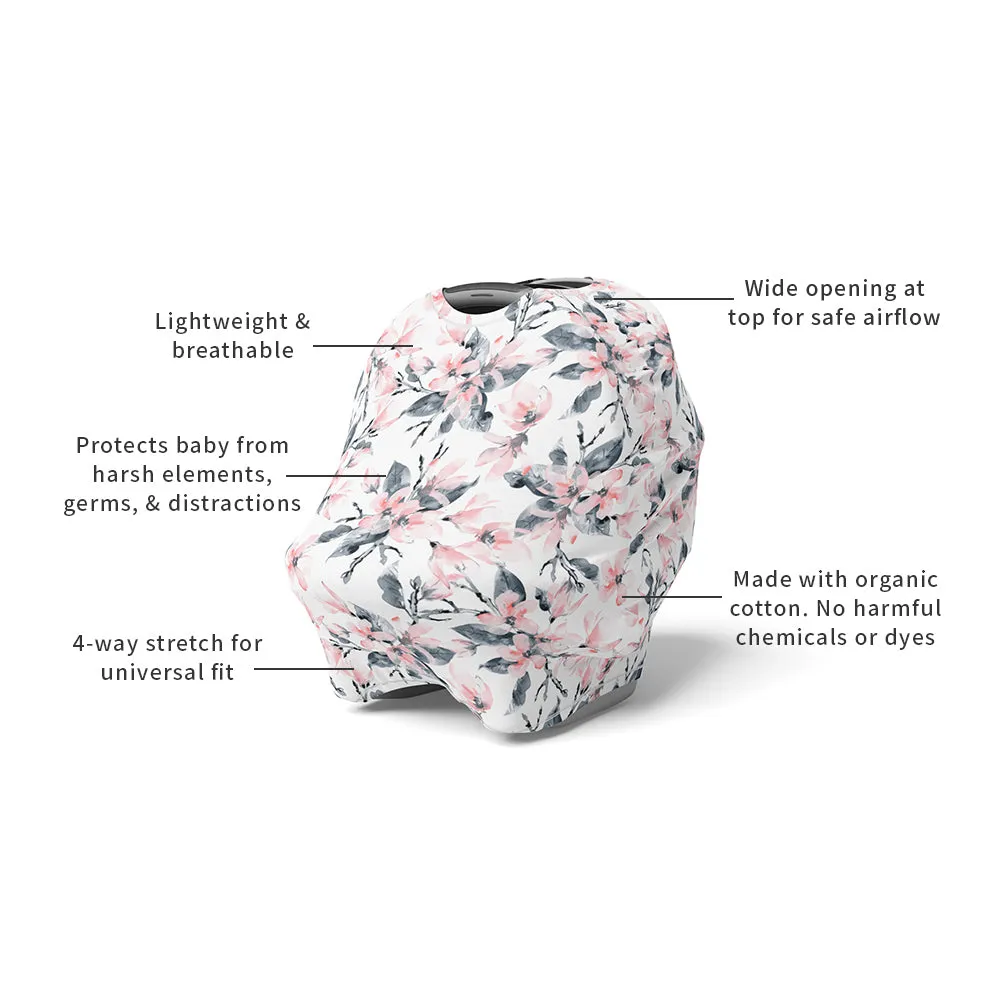 5-in-1 Multi Use Organic-cotton Cover - Watercolour Blossom