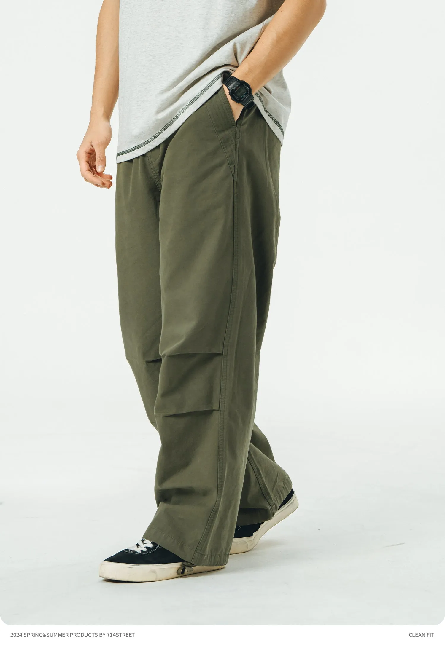 714STREET コットンパラシュートパンツ 714ST052