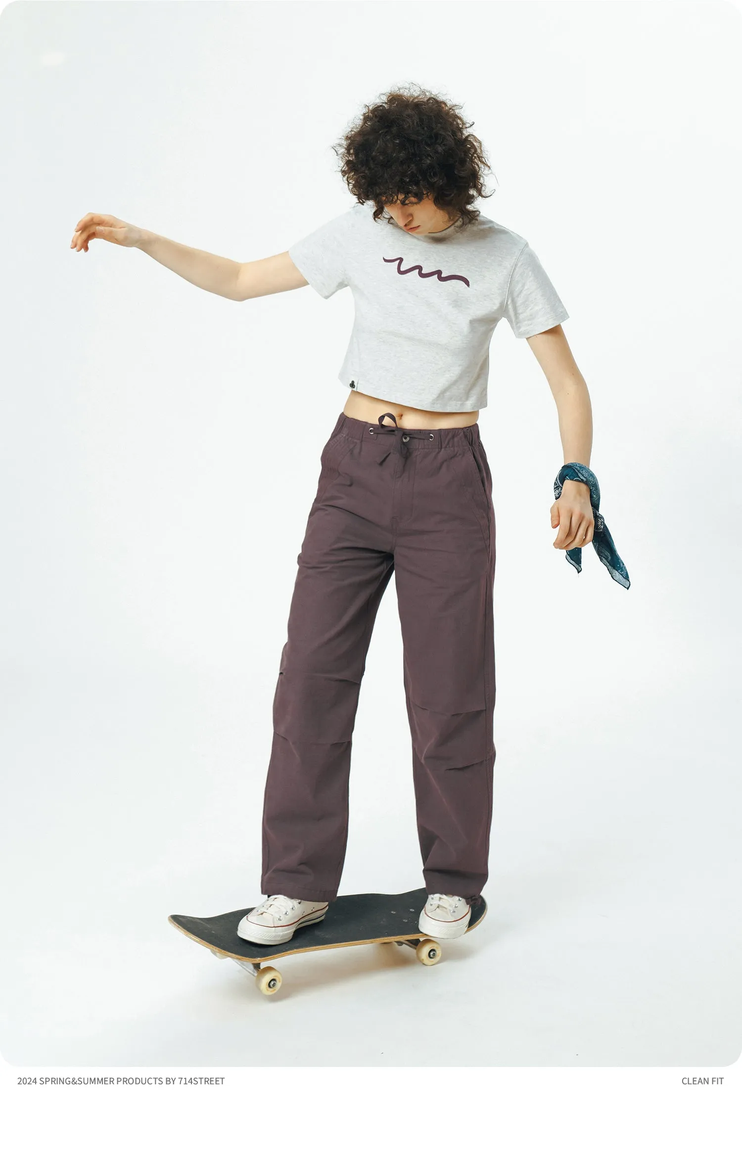 714STREET コットンパラシュートパンツ 714ST052