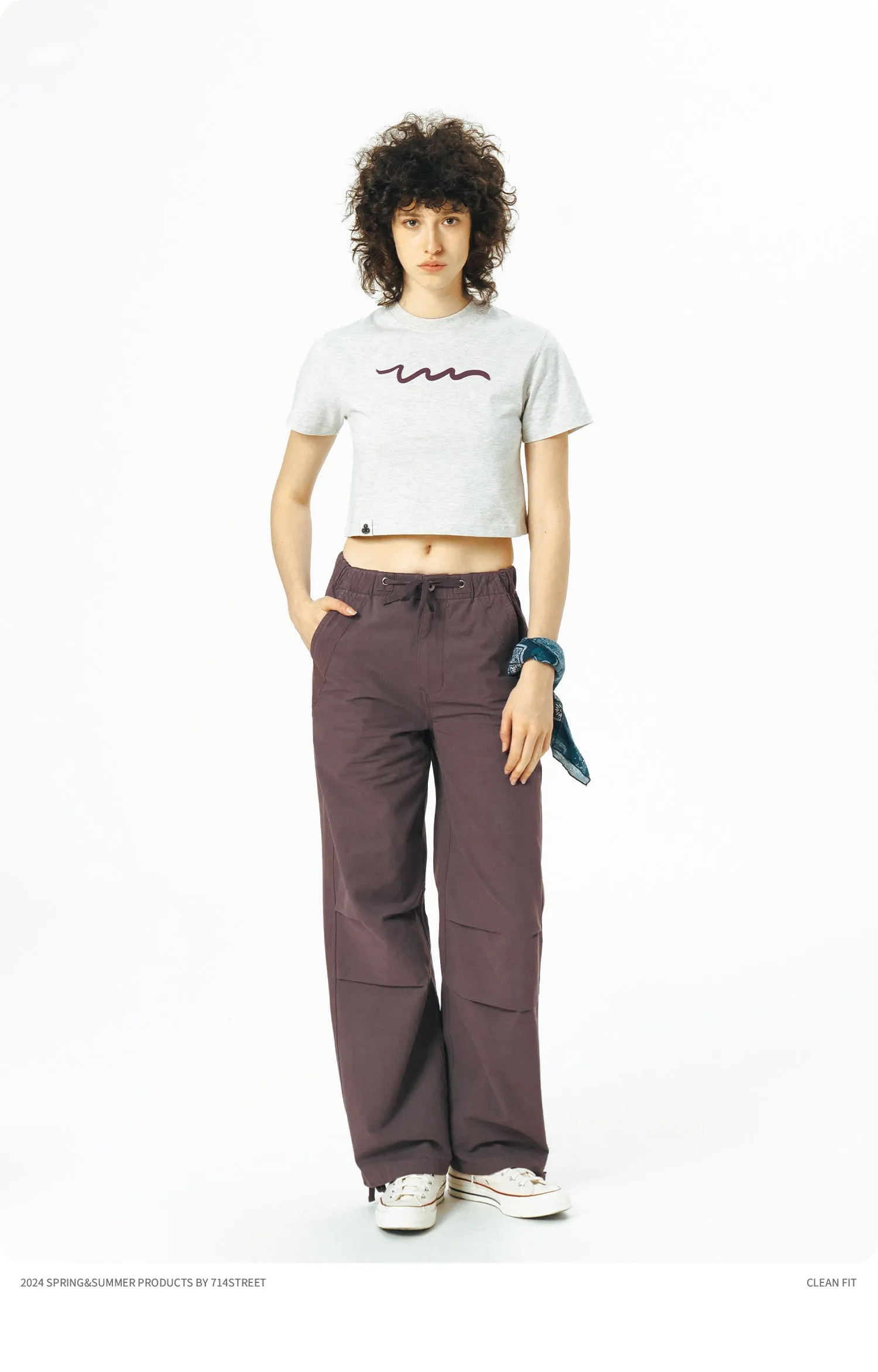 714STREET コットンパラシュートパンツ 714ST052