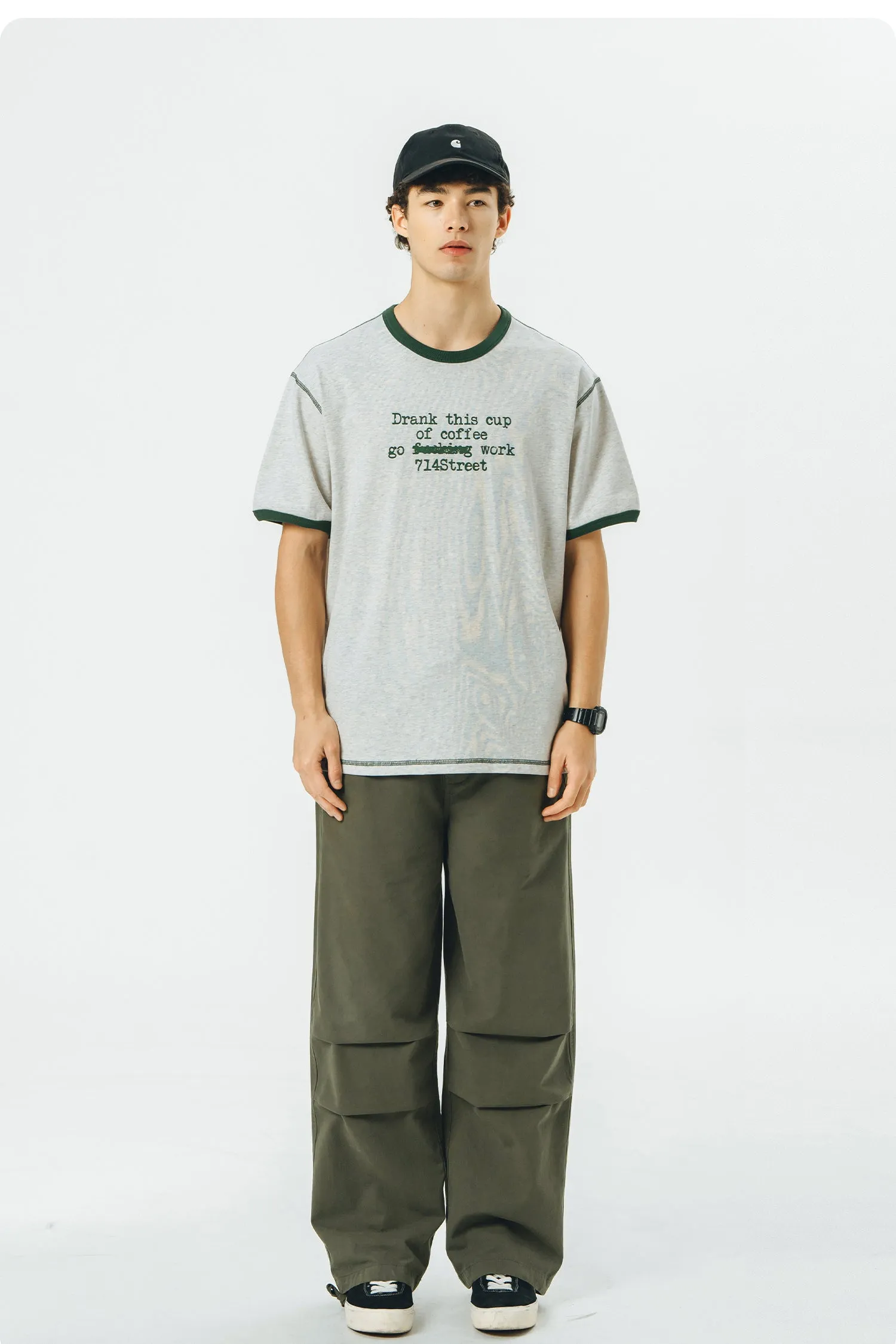 714STREET コットンパラシュートパンツ 714ST052