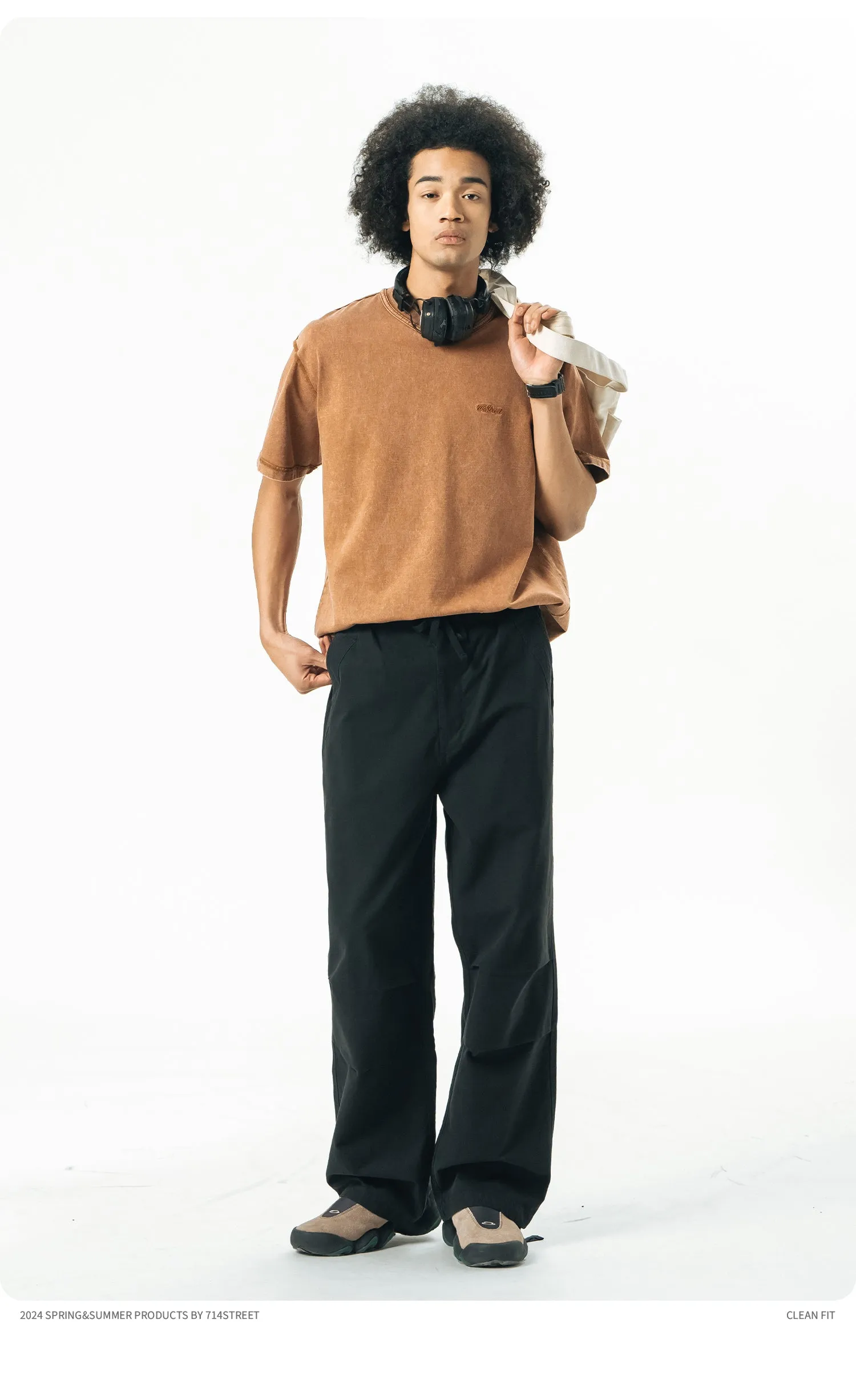 714STREET コットンパラシュートパンツ 714ST052