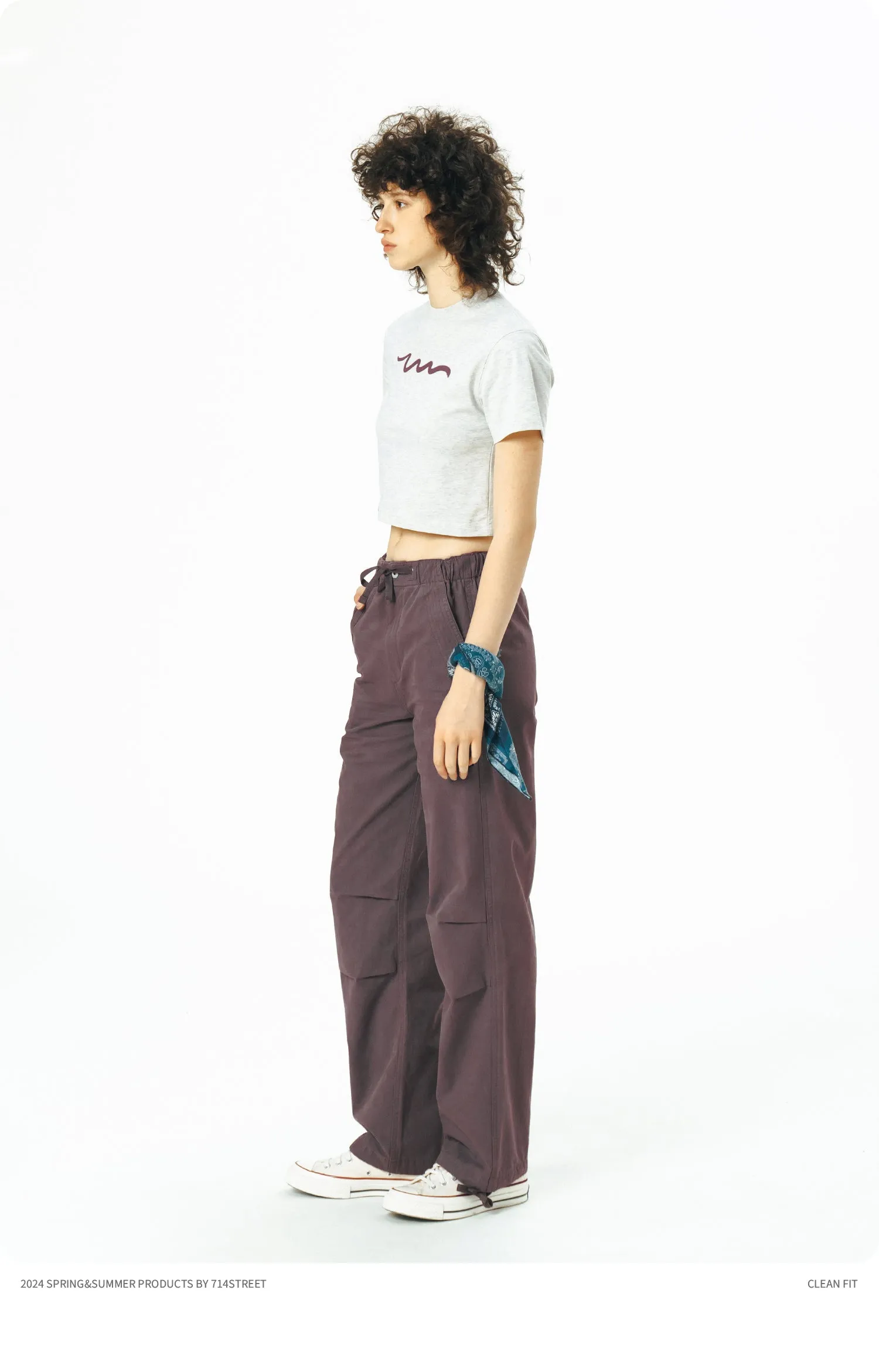 714STREET コットンパラシュートパンツ 714ST052