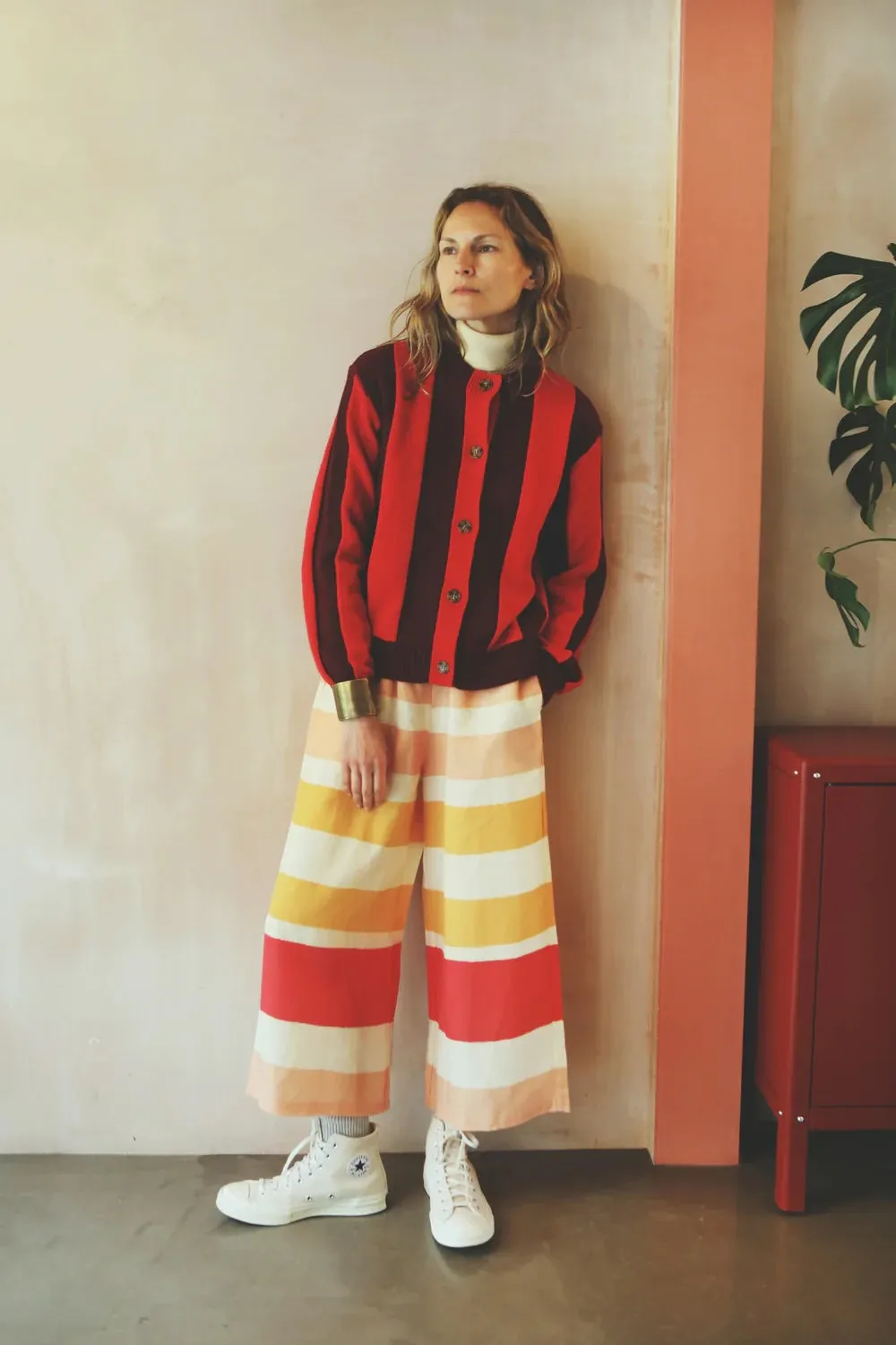Ace Cardigan (Burgundy Stripe)
