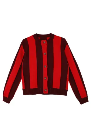 Ace Cardigan (Burgundy Stripe)