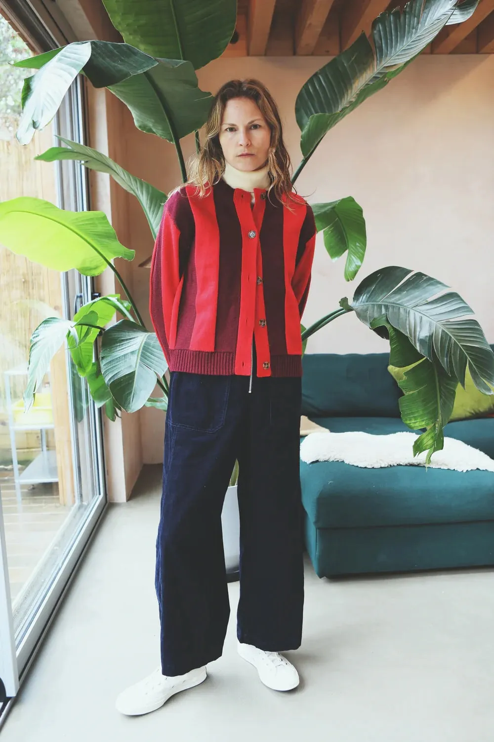 Ace Cardigan (Burgundy Stripe)