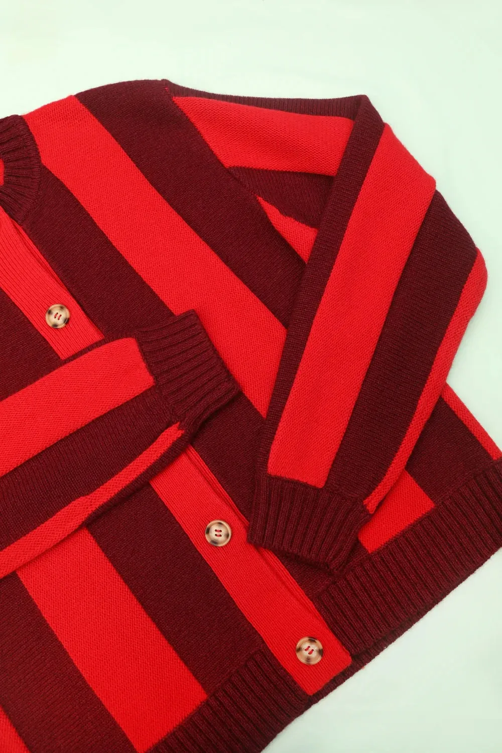 Ace Cardigan (Burgundy Stripe)