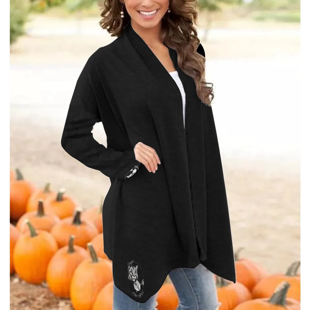 All-Over Print Women's Cardigan With Long Sleeve cougar mafia