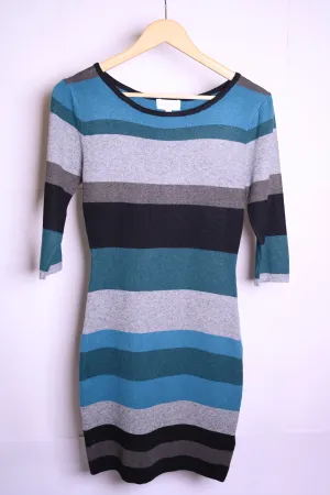 Apricod Black and Green Bodycon Dress - Small