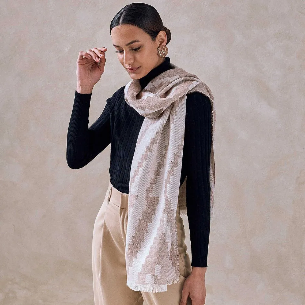 Bahama Baby Alpaca and Silk Scarf - Beige