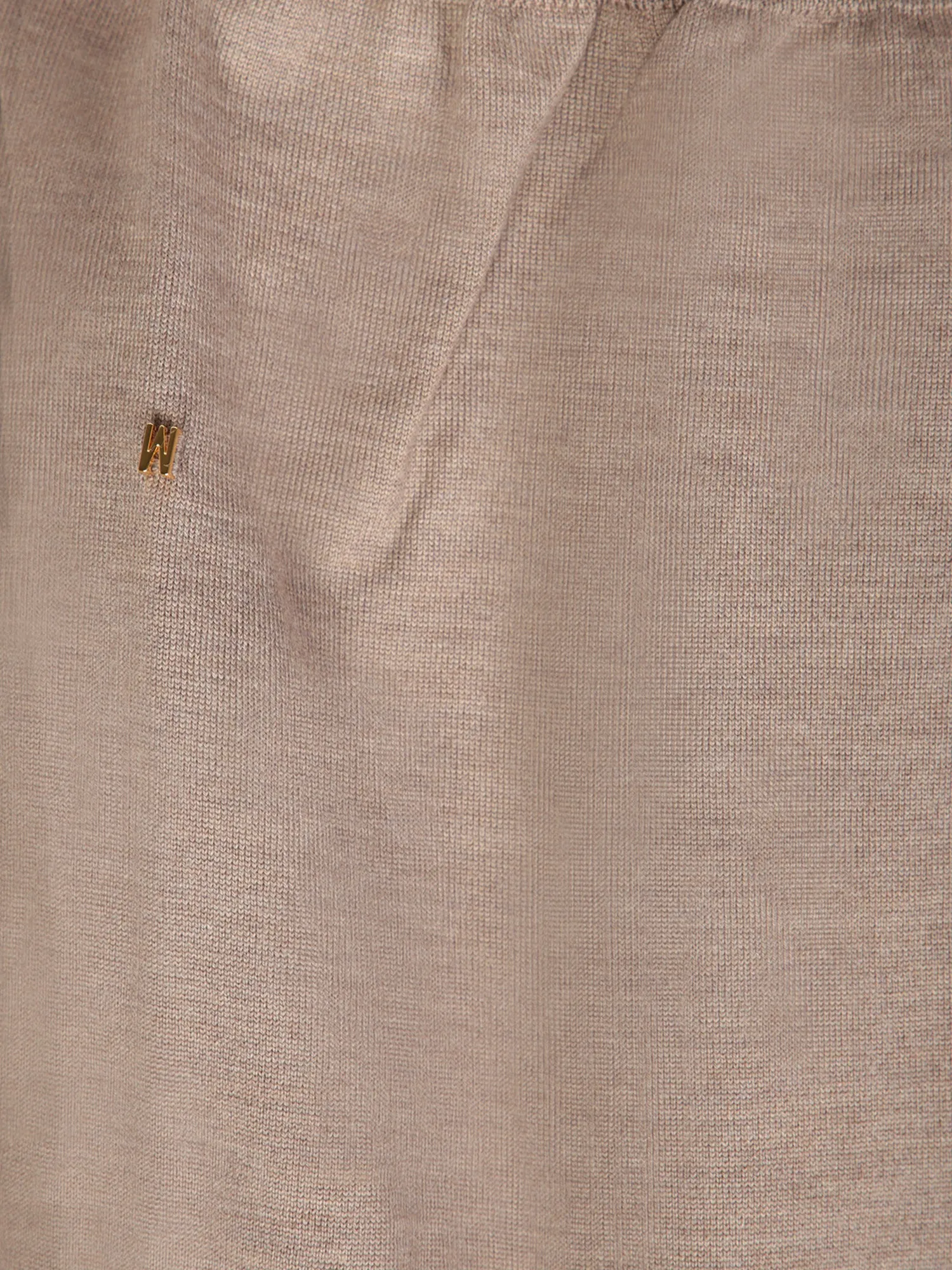 Beige Merino Wool Turtleneck Sweater