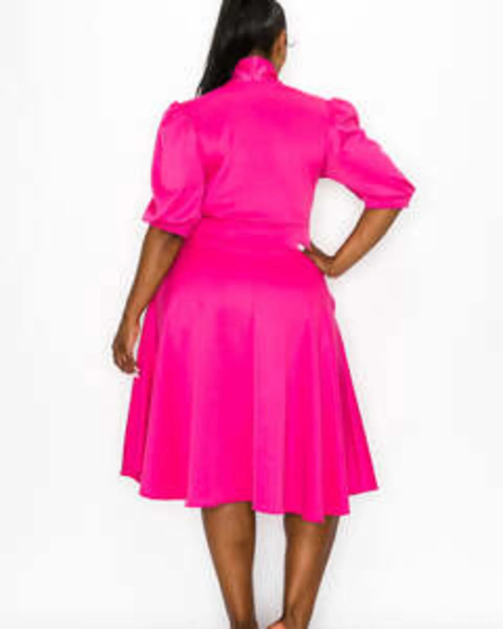 Casey Scuba Flare Dress | Fuchsia/Purple