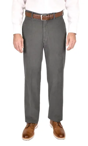 Charleston Khakis 12 Wale Corduroy, Greenish Blue<br>Flat Front<br>Regular Rise