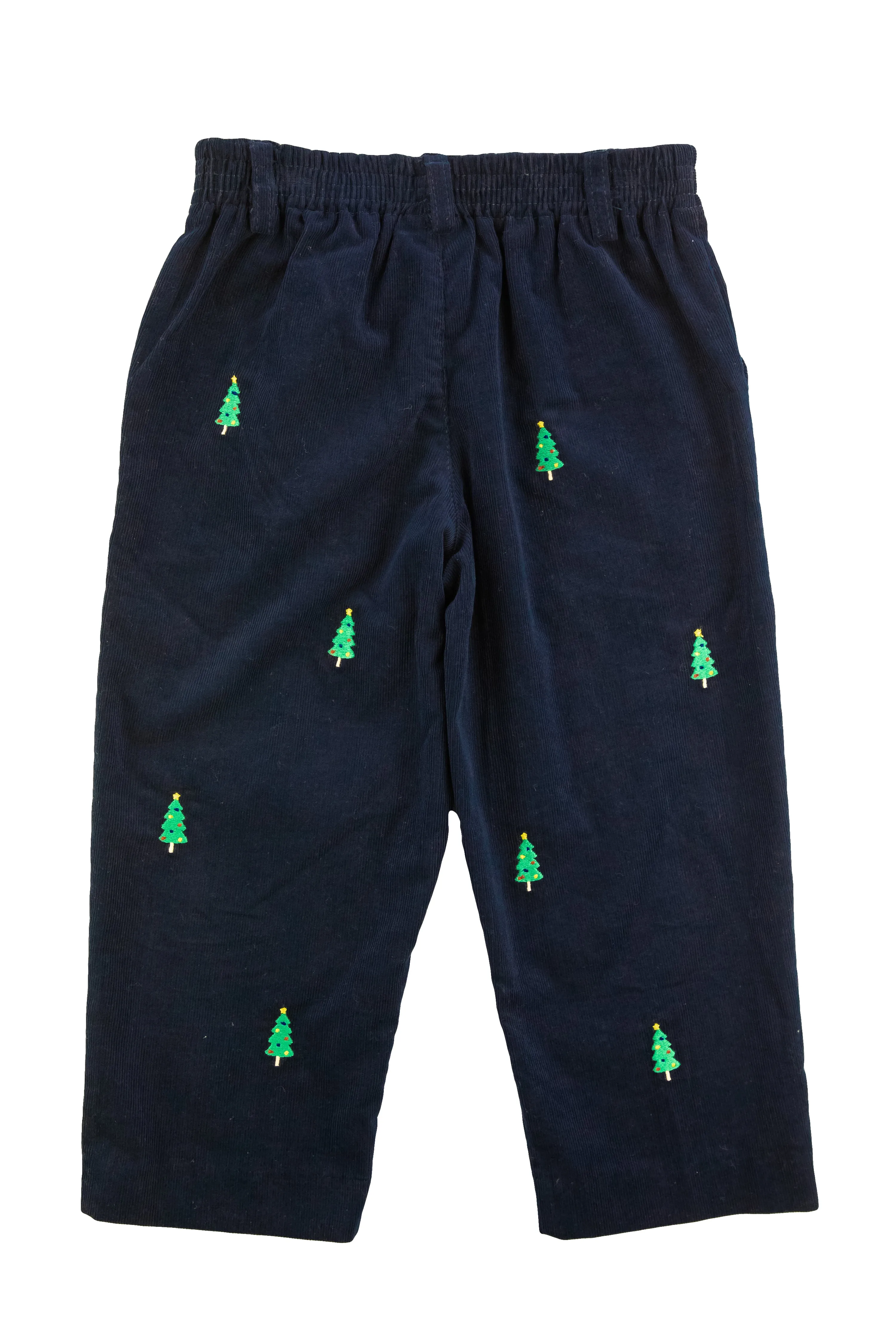 Corduroy Fake Fly Pants with Christmas Trees
