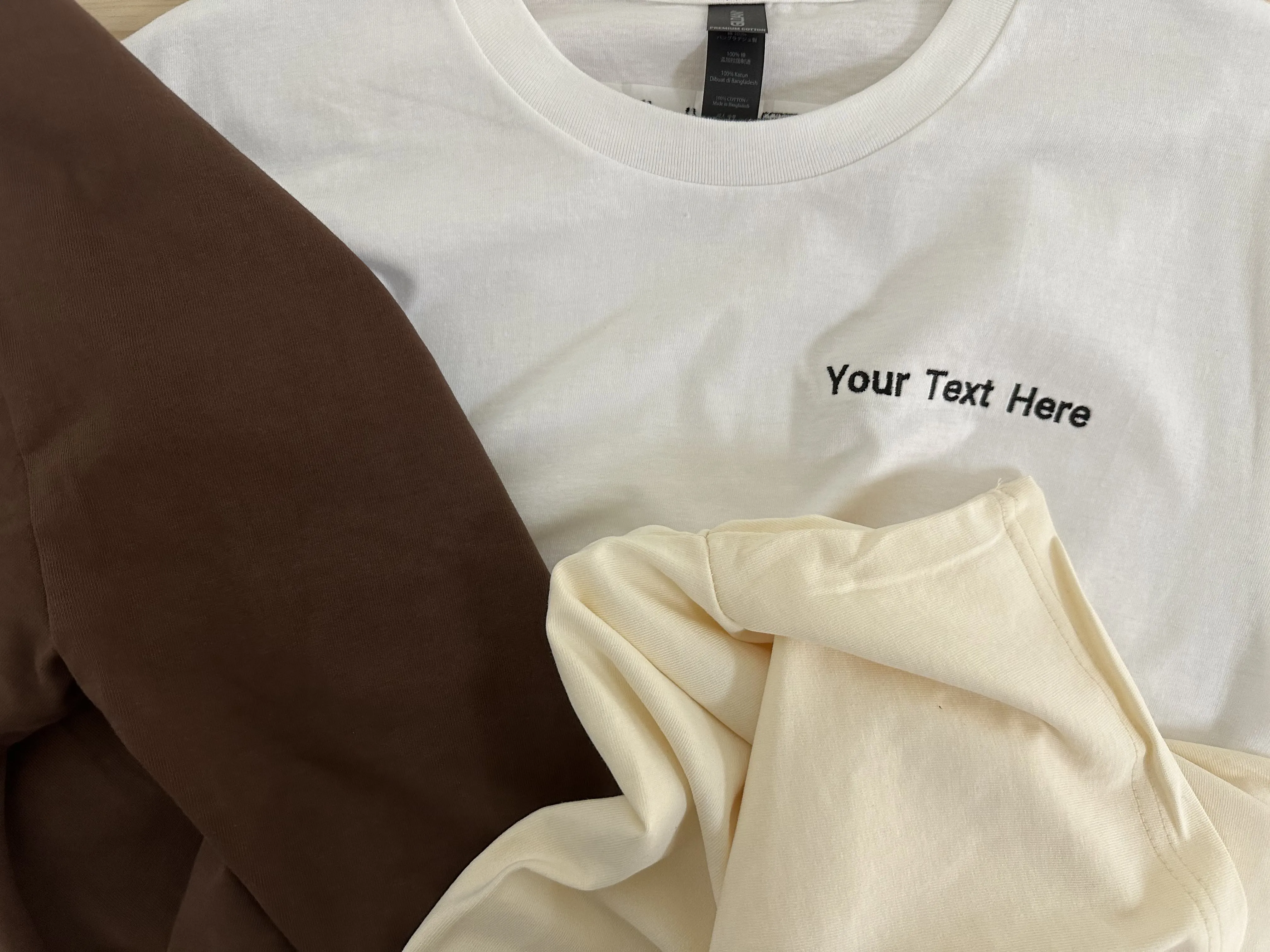 Custom Text Embroidery T-Shirt