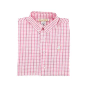 Dean's List Dress Shirt - Hamptons Hot Pink Windowpane with Multicolor Stork