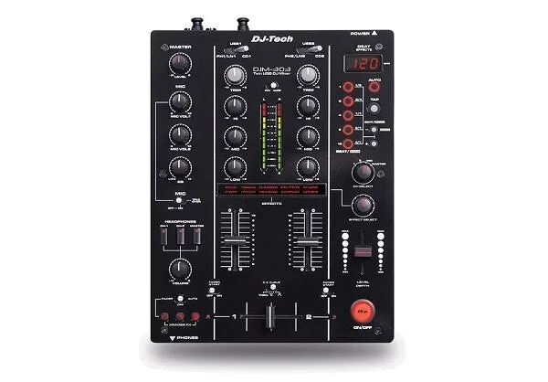 DJ-Tech DJM-303 Twin USB DJ Mixer - Black