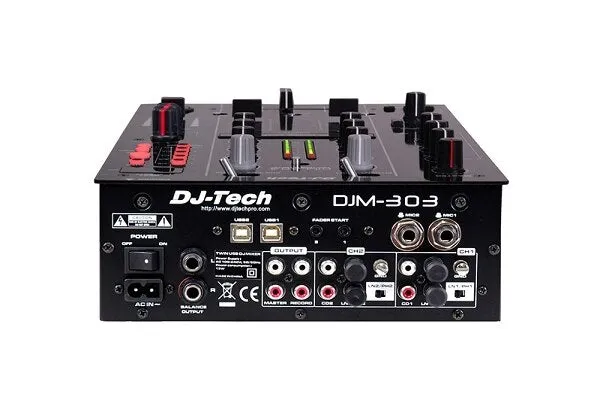 DJ-Tech DJM-303 Twin USB DJ Mixer - Black