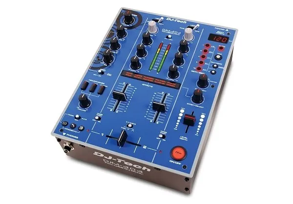 DJ-Tech DJM-303 Twin USB DJ Mixer - Blue