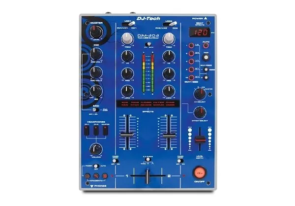 DJ-Tech DJM-303 Twin USB DJ Mixer - Blue