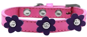 Flower Premium Collar Bright Pink With Purple Flowers Size 20