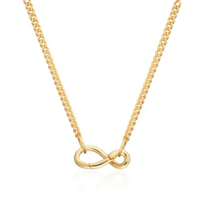 Gold Plated Infinity Curb Chain Necklace