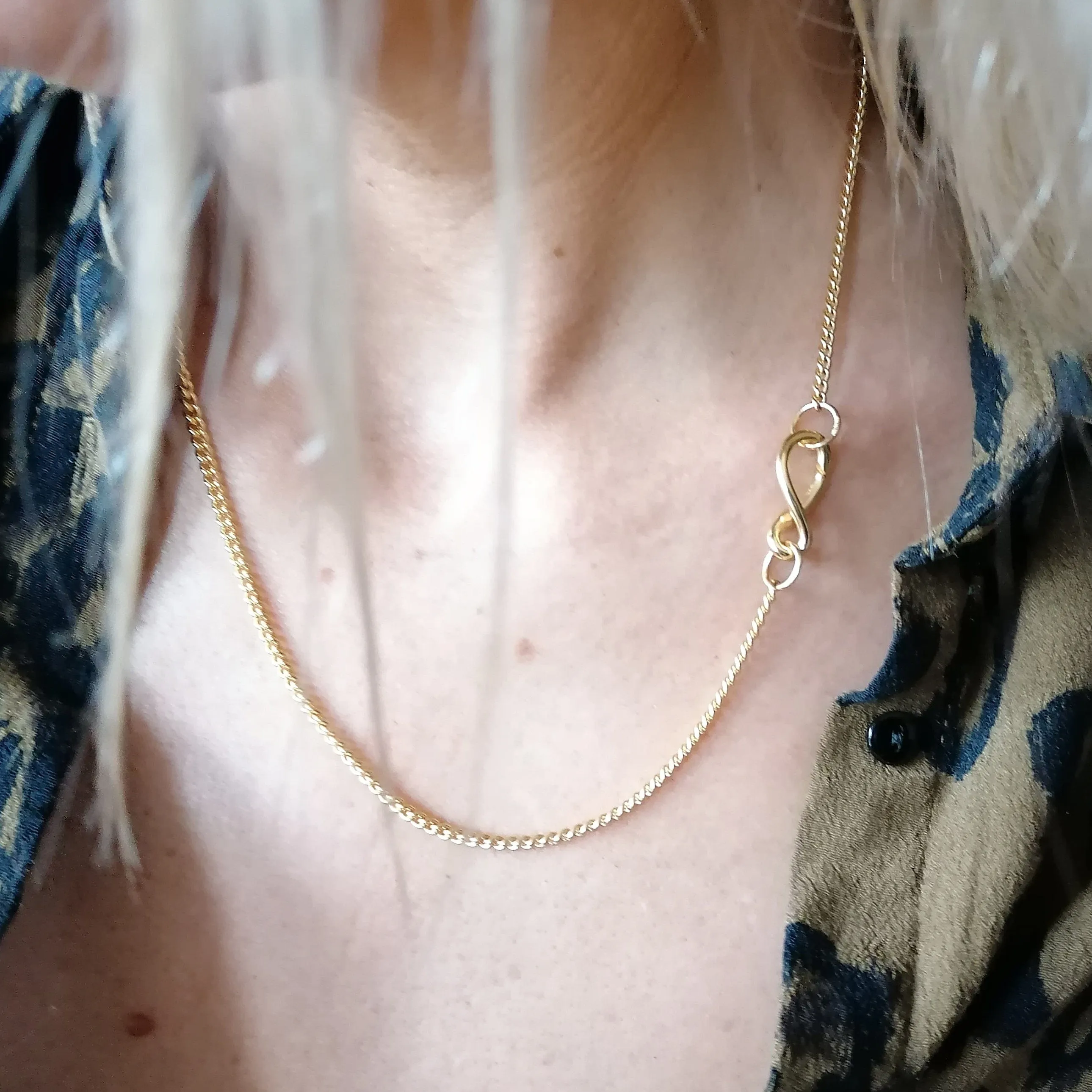 Gold Plated Infinity Curb Chain Necklace