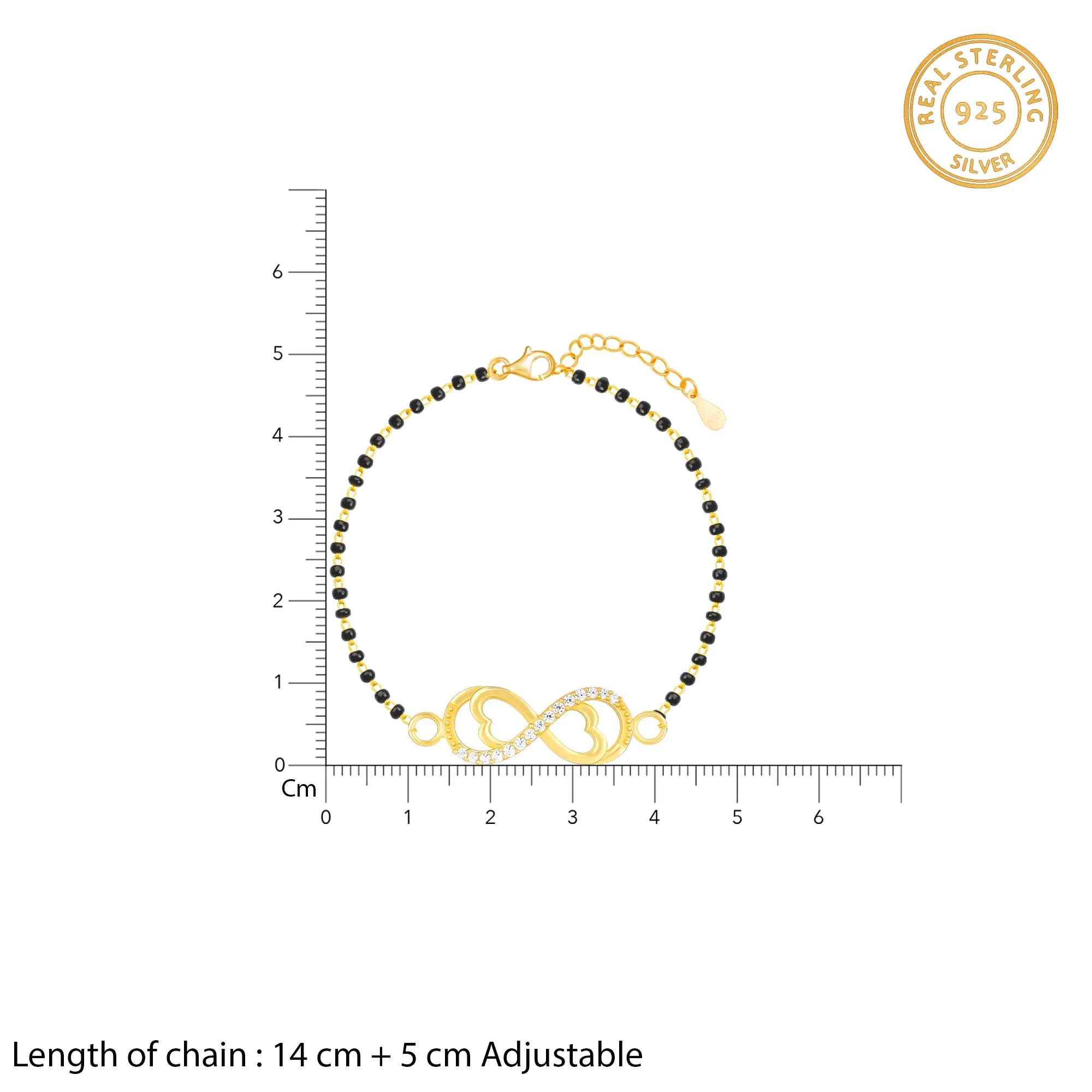 Golden Endless Love Mangalsutra Bracelet