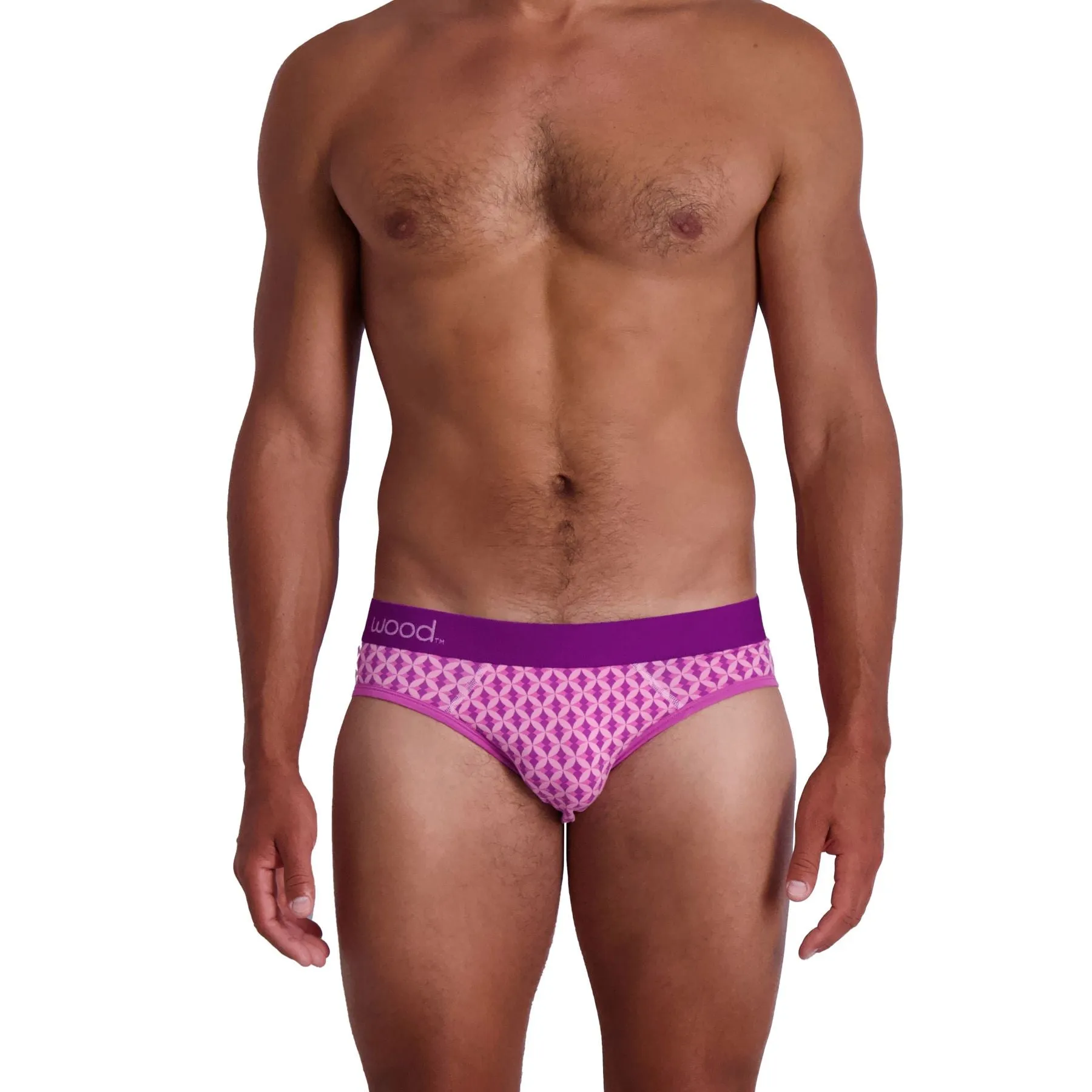 Hip Brief in Purple Interlock by Wood Underwear