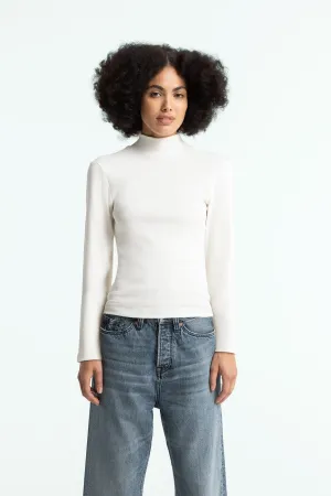 Jacobina Long Sleeve Turtleneck Top White