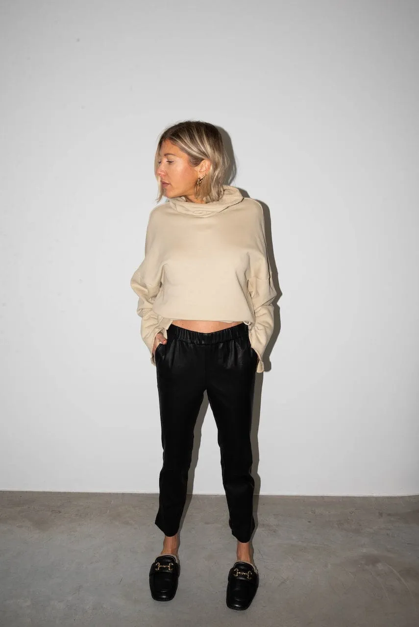 JERSEY TURTLENECK SWEATSHIRT