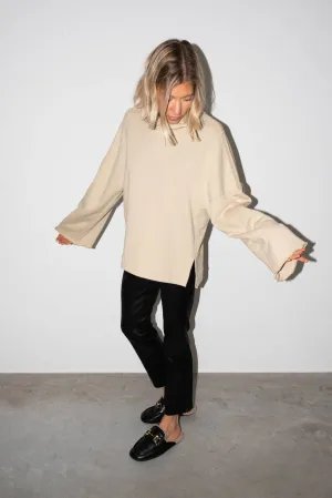 JERSEY TURTLENECK SWEATSHIRT