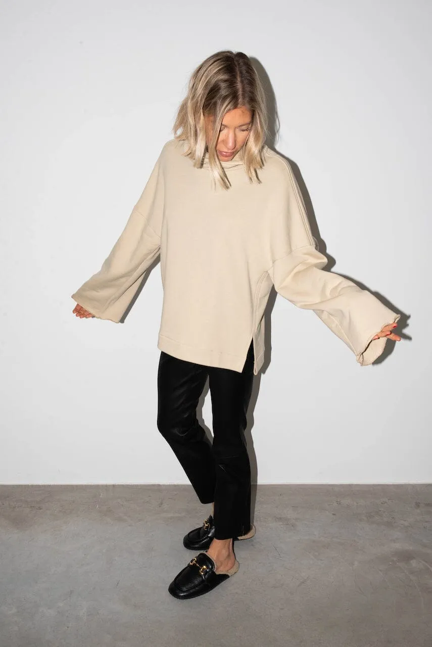 JERSEY TURTLENECK SWEATSHIRT
