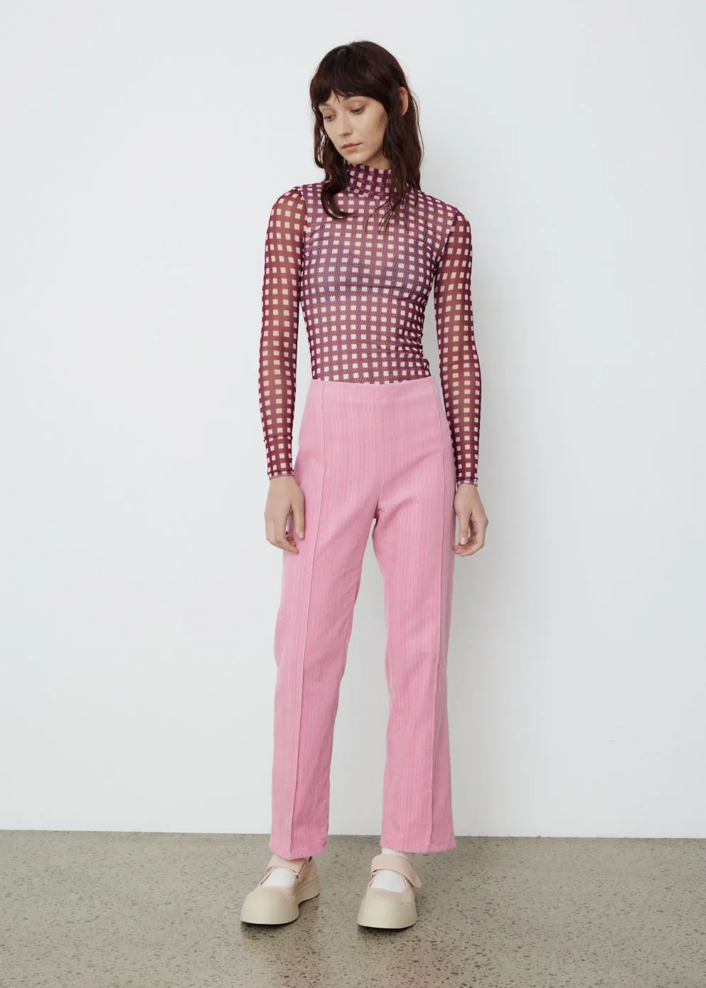 Jodi Mesh Roll Neck Top