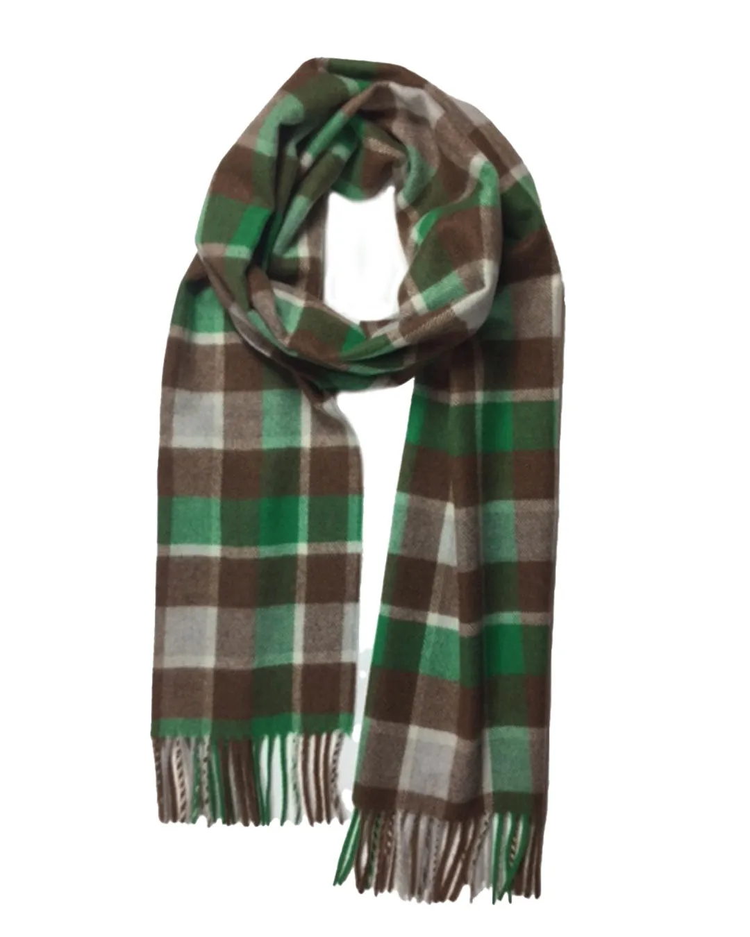 Joshua Ellis Brown X Green Classic Check Brushed Block Cashmere Scarf