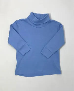 Knit Interlock Plain Turtleneck - Sky Blue
