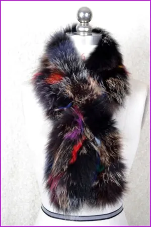 Knitted Natural Whole Fox Fur Scarf