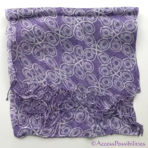 Ladies dōTERRA Purple Infinity Ō Pattern Sheer Scarf