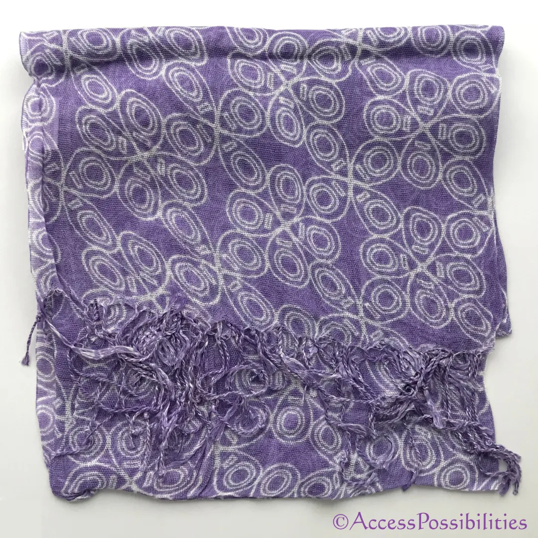 Ladies dōTERRA Purple Infinity Ō Pattern Sheer Scarf