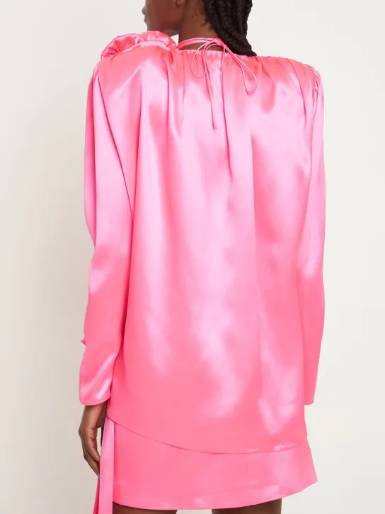 Magda Butrym   Silk satin v neck flower blouse 