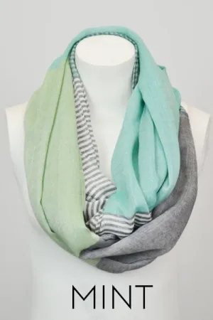 Mint Colorblock Infinity Scarf