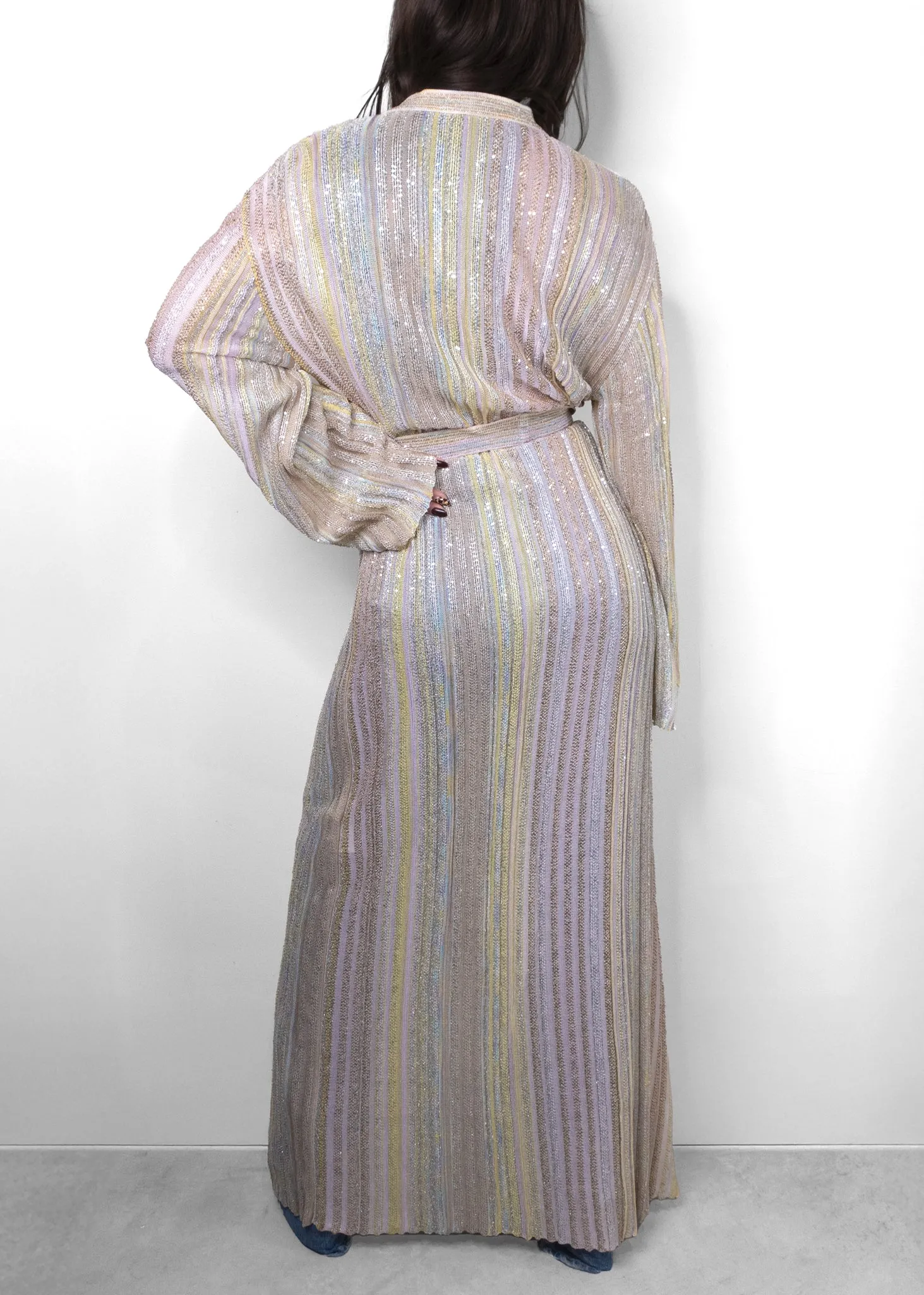 Missoni Sequin Metallic Stripe Longline Cardigan