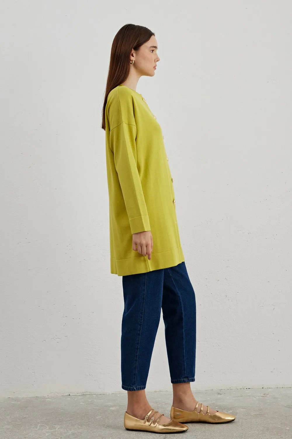 MRW Button Down Cardigan Yellow