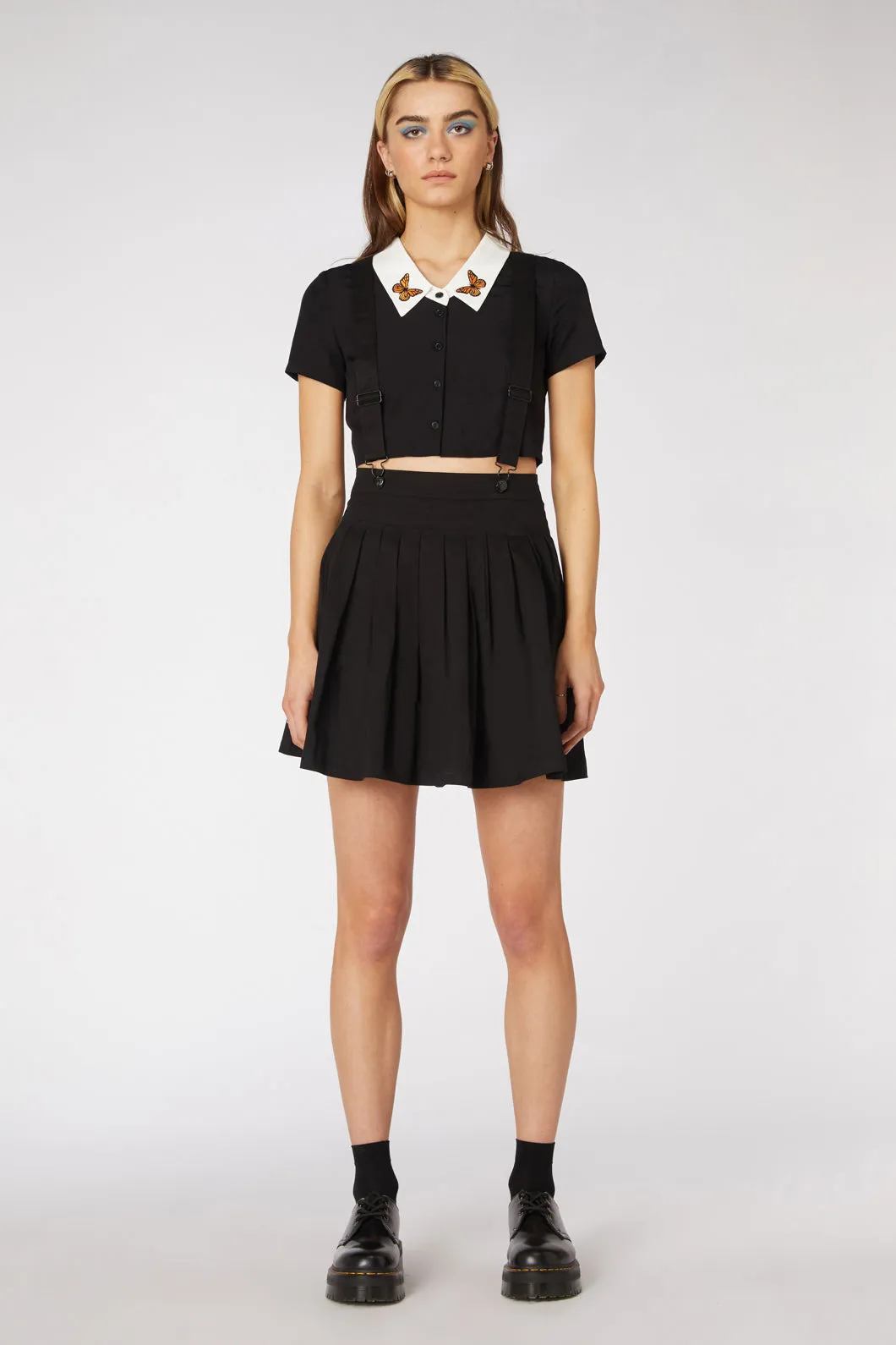 No Rules Pleated Twill Pinny