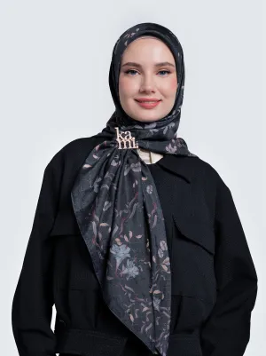 PETALLY SIGNATURE SCARF CHARCOAL