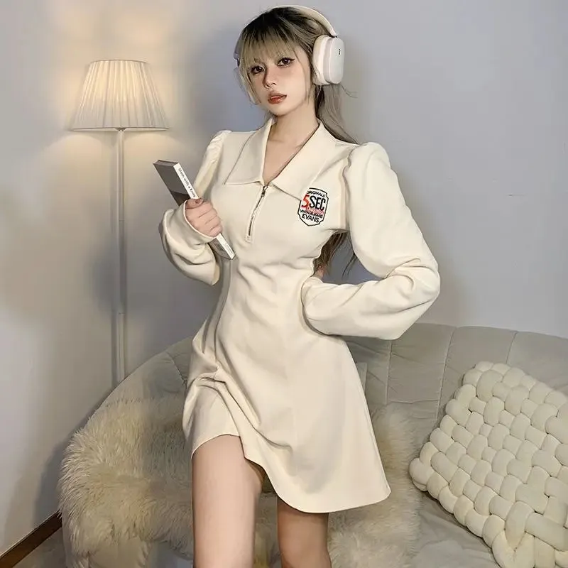 Polo Style Dress With Long Sleeves
