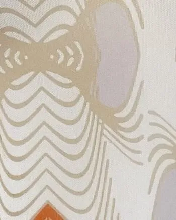 Printed Mesh Turtleneck | Cream