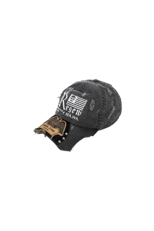 REGEN ZONE Badge Washed Destroyed Baseball Cap